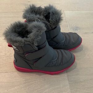 Sorel Gray and Pink Fur Boots